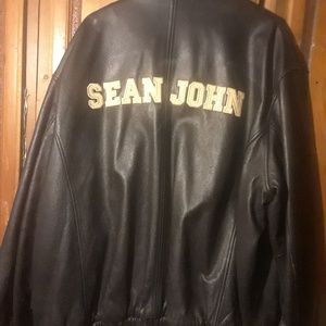 SEAN JOHN LEATHER COAT XXL